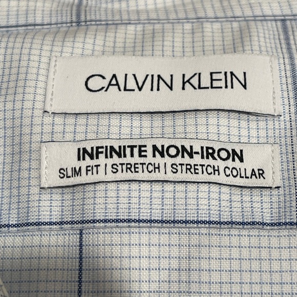 Calvin Klein Blue Casual Button Down Shirt Infinite Non Iron 4XL 34/35 - Picture 2 of 14